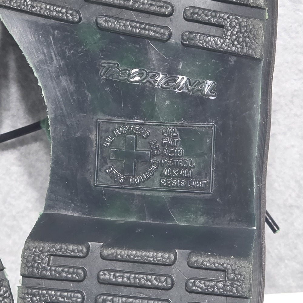 Dr. Martens 1461 Black/Green Leather Lace-Up Shoes Green Laces - Picture 9 of 14